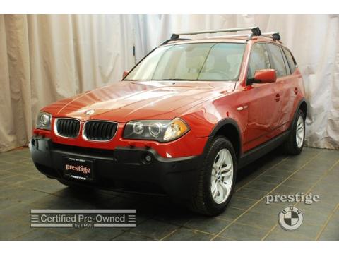 Flamenco Red Metallic BMW X3 3.0i.  Click to enlarge.