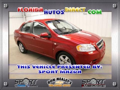 Sport Red Chevrolet Aveo LT Sedan.  Click to enlarge.