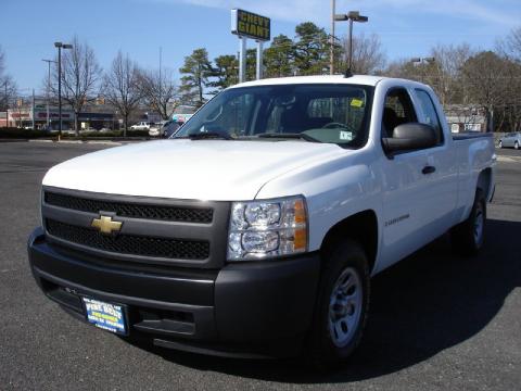 Summit White Chevrolet Silverado 1500 Work Truck Extended Cab.  Click to enlarge.