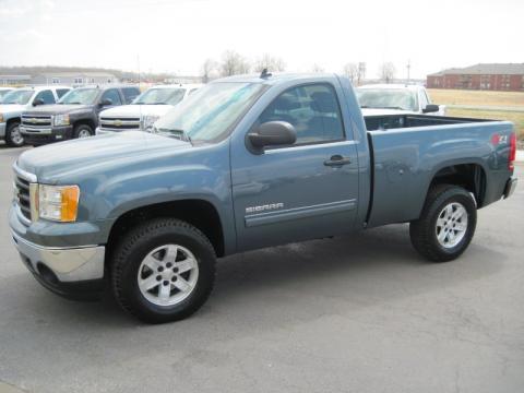 Stealth Gray Metallic GMC Sierra 1500 SLE Regular Cab 4x4.  Click to enlarge.