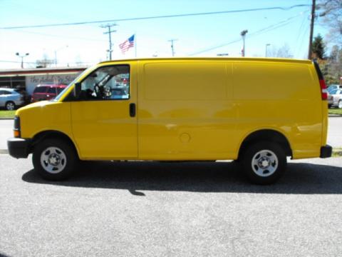 Yellow Chevrolet Express 1500 Cargo Van.  Click to enlarge.