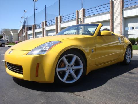 Ultra Yellow Metallic Nissan 350Z Touring Roadster.  Click to enlarge.