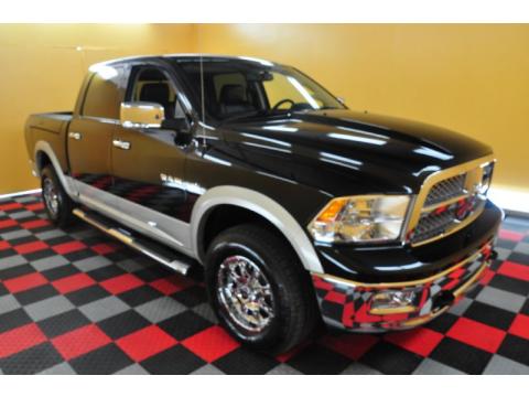 Brilliant Black Crystal Pearl Dodge Ram 1500 Laramie Crew Cab 4x4.  Click to enlarge.