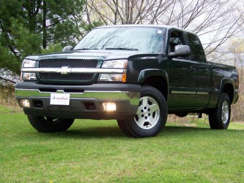 Dark Green Metallic Chevrolet Silverado 1500 Z71 Extended Cab 4x4.  Click to enlarge.