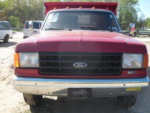 Red Ford F350 XL Regular Cab Dump Truck.  Click to enlarge.