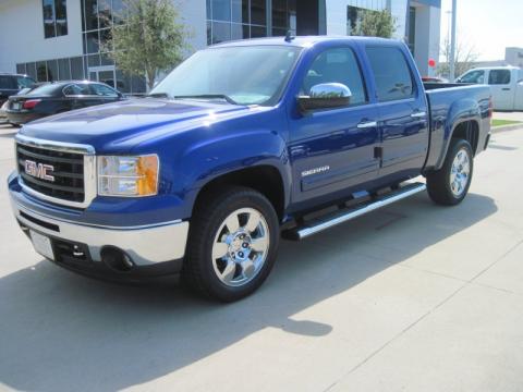 Laser Blue Metallic GMC Sierra 1500 SLE Crew Cab.  Click to enlarge.