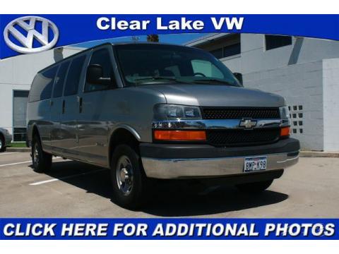 Light Pewter Metallic Chevrolet Express 3500 Extended Passenger Van.  Click to enlarge.