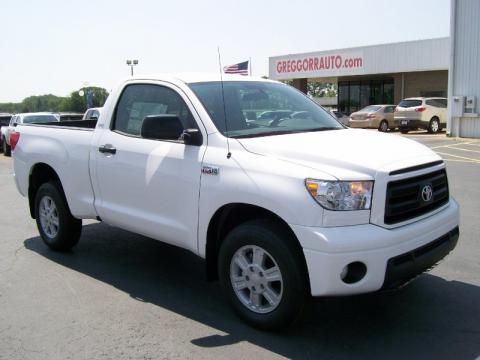 Super White Toyota Tundra Regular Cab 4x4.  Click to enlarge.