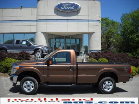 Golden Bronze Metallic Ford F250 Super Duty XLT Regular Cab 4x4.  Click to enlarge.