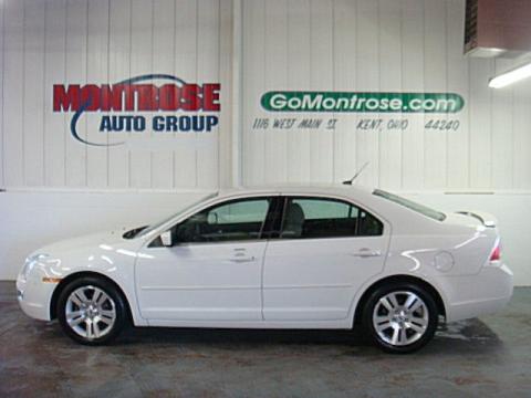 White Suede Ford Fusion SEL V6.  Click to enlarge.