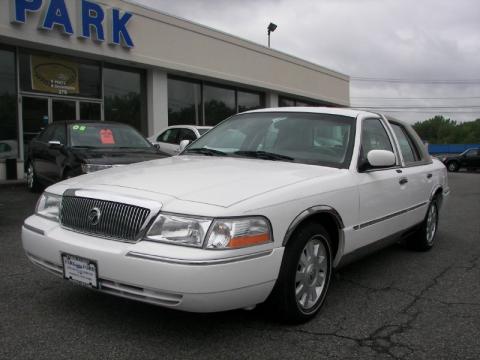 Vibrant White Mercury Grand Marquis LS.  Click to enlarge.
