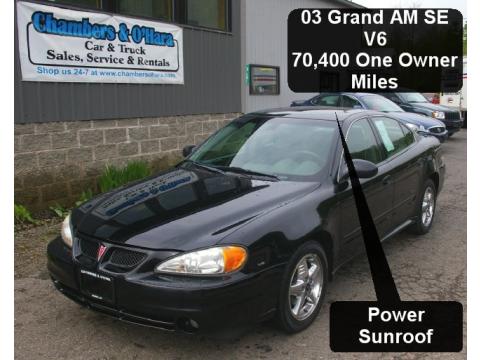Black Pontiac Grand Am SE Sedan.  Click to enlarge.