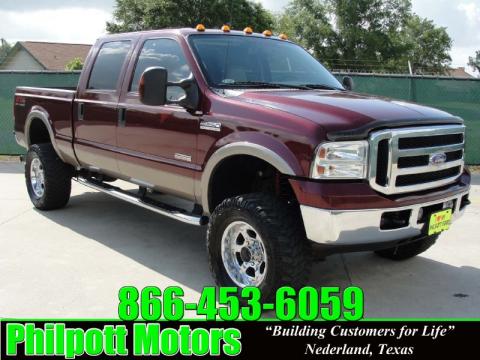 Dark Toreador Red Metallic Ford F250 Super Duty Lariat Crew Cab 4x4.  Click to enlarge.