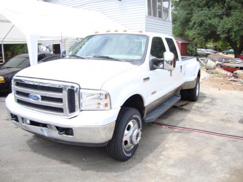 Oxford White 2007 Ford F350 Super Duty Lariat Crew Cab Dually with Tan 