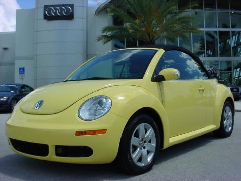 Sunflower Yellow Volkswagen New Beetle 2.5 Convertible.  Click to enlarge.