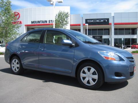 Pacific Blue Metallic Toyota Yaris Sedan.  Click to enlarge.