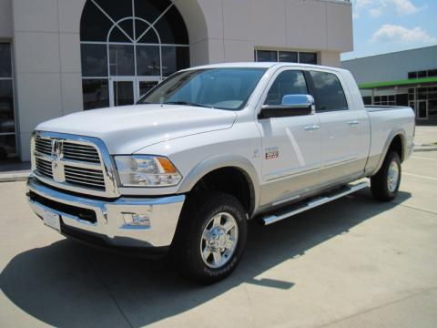 Bright White Dodge Ram 2500 Laramie Mega Cab 4x4.  Click to enlarge.