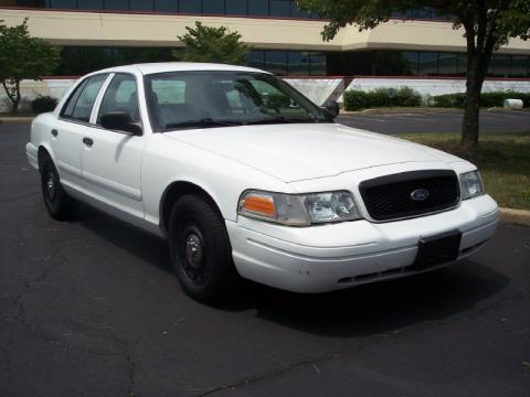 Vibrant White Ford Crown Victoria Police Interceptor.  Click to enlarge.