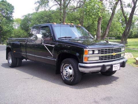 Black Chevrolet C/K 3500 C3500 Silverado Extended Cab.  Click to enlarge.