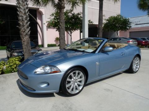 Frost Blue Metallic Jaguar XK XK8 Convertible.  Click to enlarge.