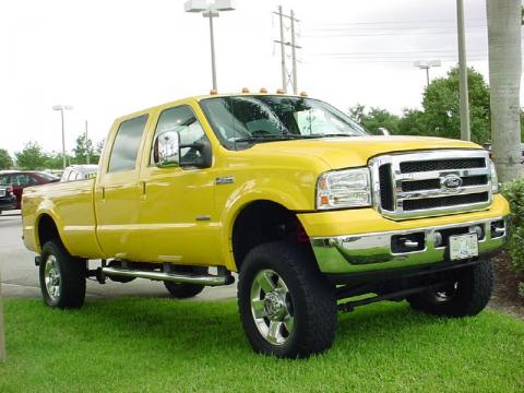 Screaming Yellow Ford F250 Super Duty Amarillo Special Edition Crew Cab 4x4.  Click to enlarge.