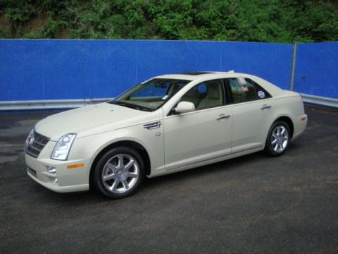 White Diamond Tricoat Cadillac STS 4 V6 AWD.  Click to enlarge.