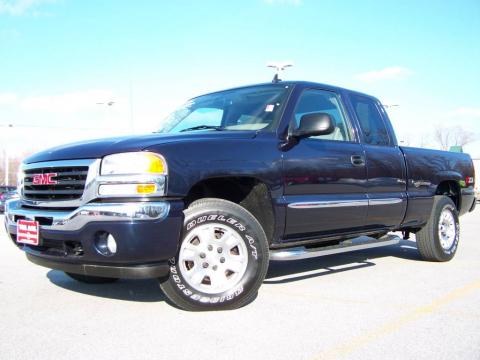Deep Blue Metallic GMC Sierra 1500 SLT Extended Cab 4x4.  Click to enlarge.