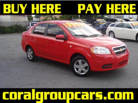Victory Red Chevrolet Aveo LS Sedan.  Click to enlarge.