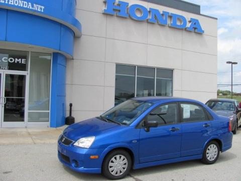 Techno Blue Metallic Suzuki Aerio AWD Sedan.  Click to enlarge.