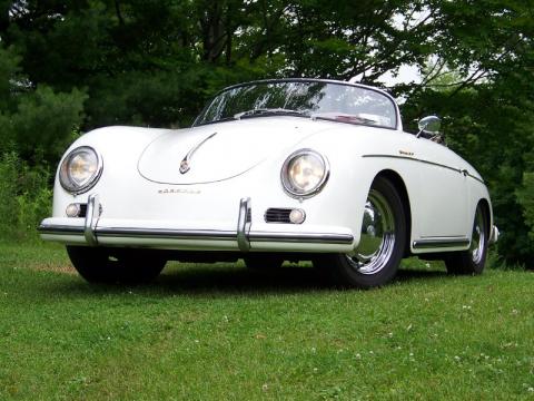 White Porsche 356 Speedster.  Click to enlarge.