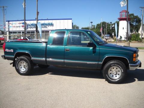 Emerald Green Metallic GMC Sierra 1500 SLT Extended Cab 4x4.  Click to enlarge.