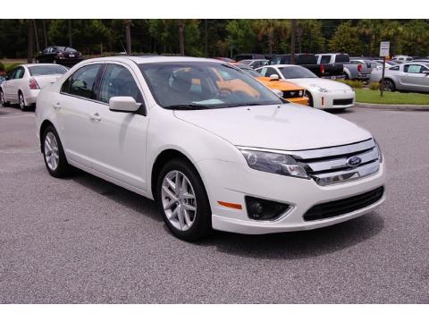 White Platinum Tri-coat Metallic Ford Fusion SEL V6.  Click to enlarge.