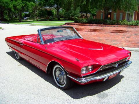 Red 1966 Ford Thunderbird Convertible with Red interior Red Ford Thunderbird 