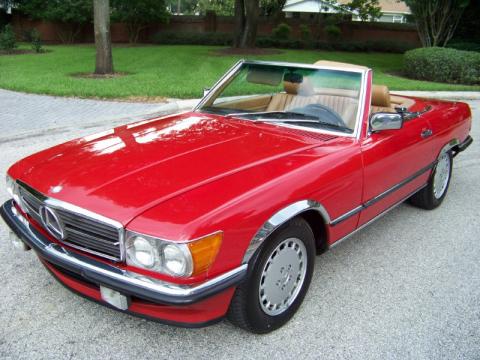 Signal Red Mercedes-Benz SL Class 380 SL Roadster.  Click to enlarge.