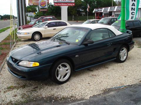 Deep Forest Green Metallic Ford Mustang GT Convertible.  Click to enlarge.