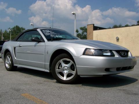Silver Metallic Ford Mustang V6 Convertible.  Click to enlarge.