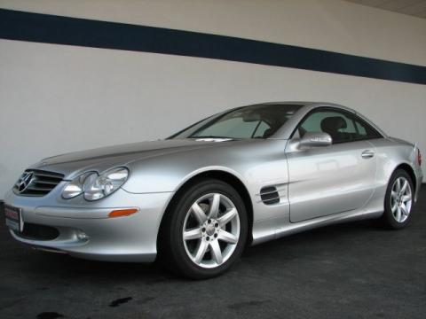Brilliant Silver Metallic Mercedes-Benz SL 500 Roadster.  Click to enlarge.