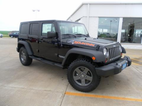 Black Jeep Wrangler Unlimited Mountain Edition 4x4.  Click to enlarge.