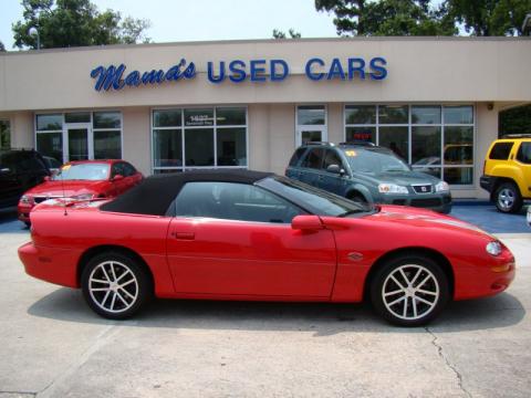 Bright Rally Red Chevrolet Camaro Z28 SS Convertible.  Click to enlarge.