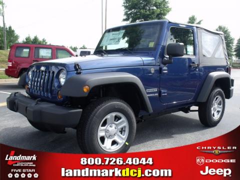 Deep Water Blue Pearl Jeep Wrangler Sport 4x4.  Click to enlarge.