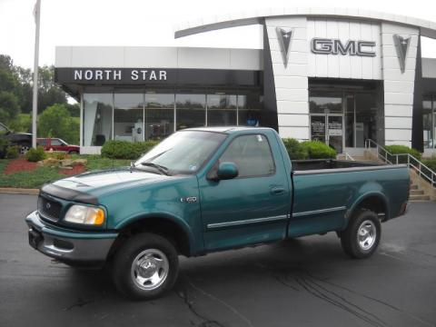 Pacific Green Metallic Ford F150 XLT Regular Cab 4x4.  Click to enlarge.