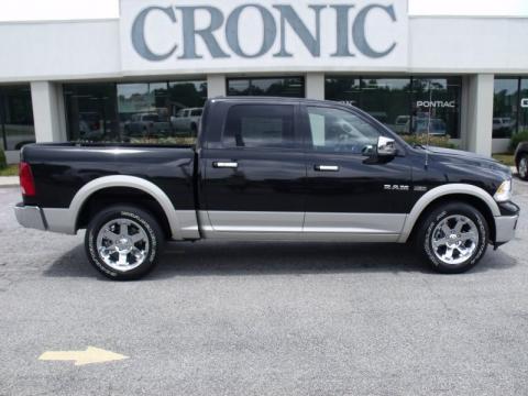 Brilliant Black Crystal Pearl Dodge Ram 1500 Laramie Crew Cab 4x4.  Click to enlarge.