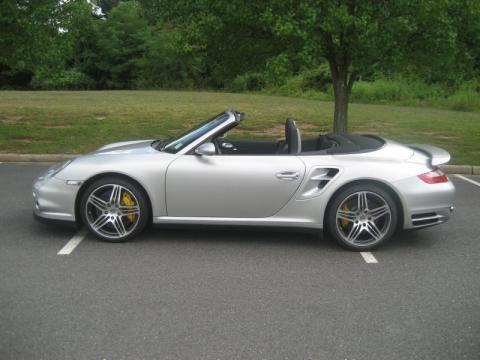 Arctic Silver Metallic Porsche 911 Turbo Cabriolet.  Click to enlarge.