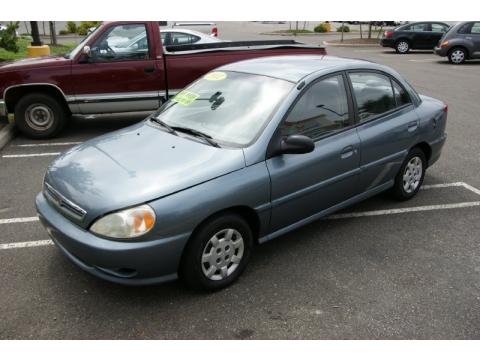 Steel Blue Metallic Kia Rio Sedan.  Click to enlarge.