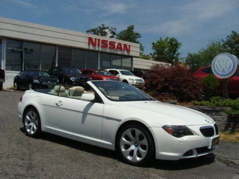 Alpine White BMW 6 Series 650i Convertible.  Click to enlarge.