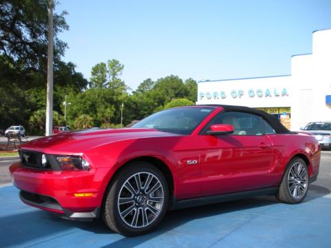 Red Candy Metallic 2011 Ford Mustang GT 5.0 Premium Convertible with Stone 