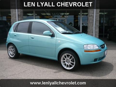Aqua Metallic Chevrolet Aveo LS Hatchback.  Click to enlarge.