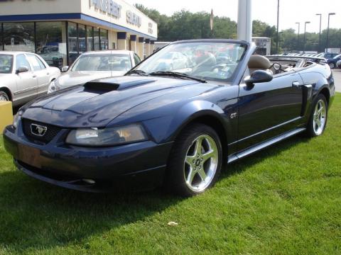 True Blue Metallic Ford Mustang GT Convertible.  Click to enlarge.