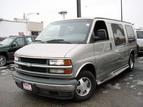 Light Pewter Metallic Chevrolet Express 1500 Passenger Conversion Van.  Click to enlarge.