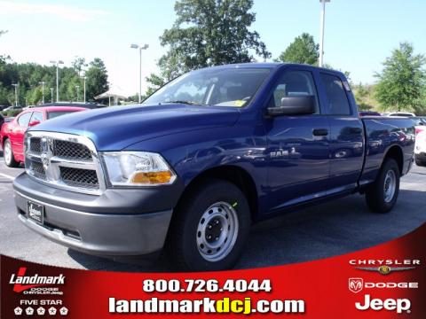 Deep Water Blue Pearl Dodge Ram 1500 ST Quad Cab.  Click to enlarge.